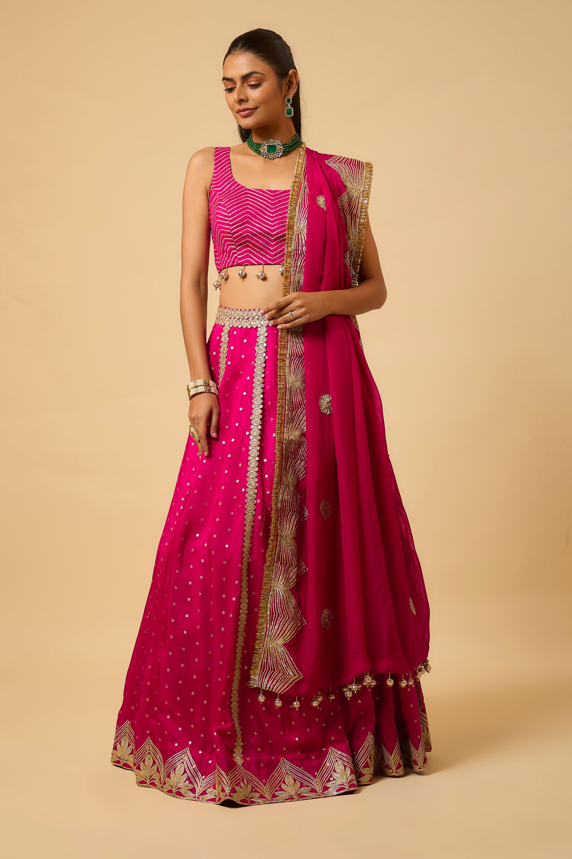 nafisa - Lehenga, kurta & Dupatta - Fuschia Pink