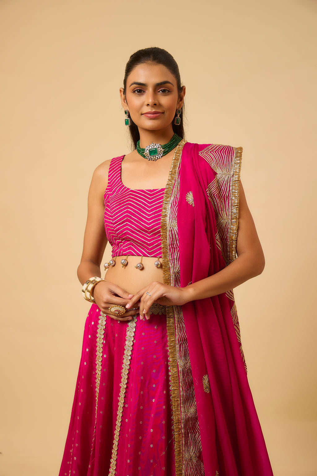 nafisa - Lehenga, kurta & Dupatta - Fuschia Pink