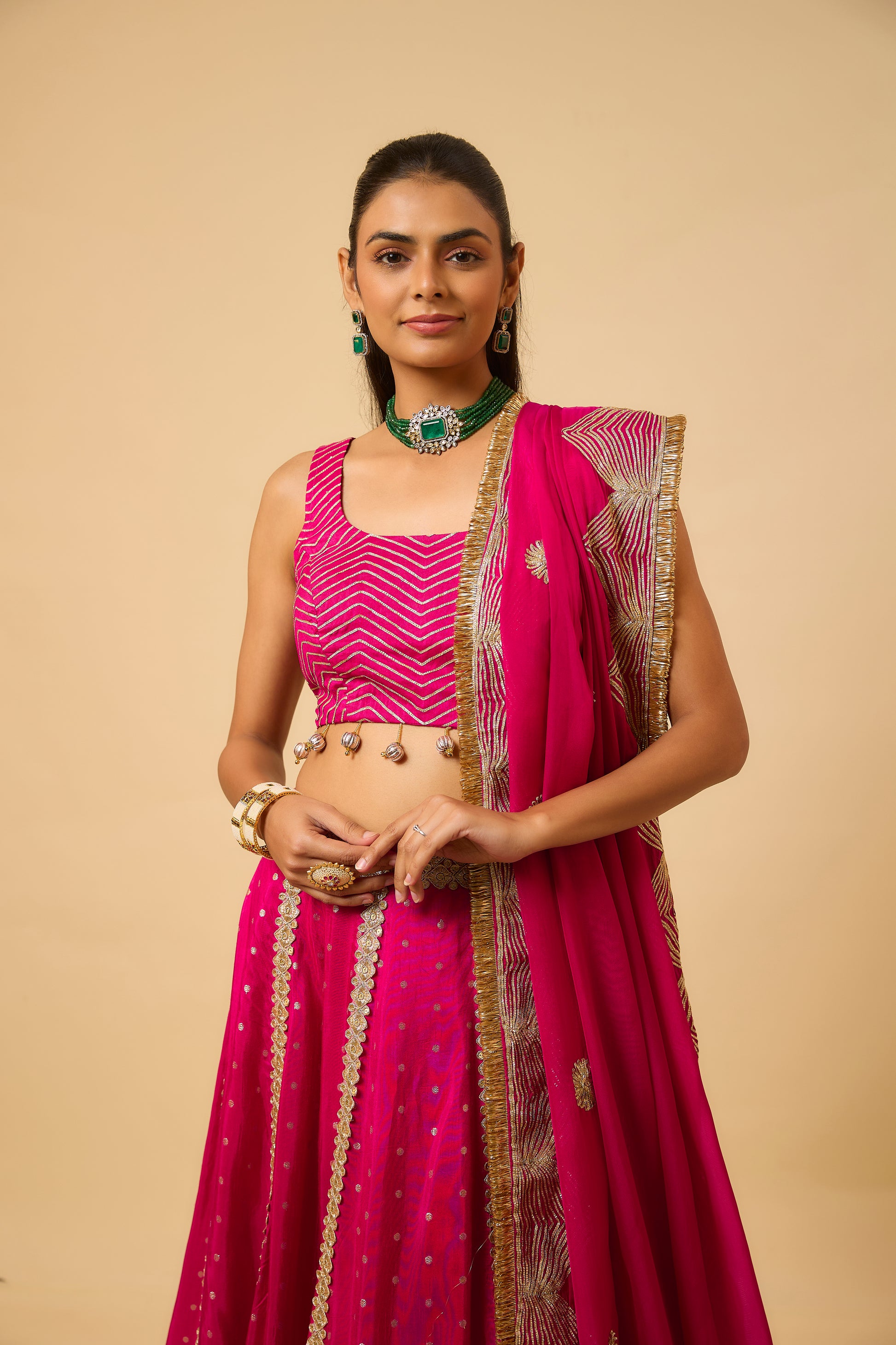 nafisa - Lehenga, kurta & Dupatta - Fuschia Pink