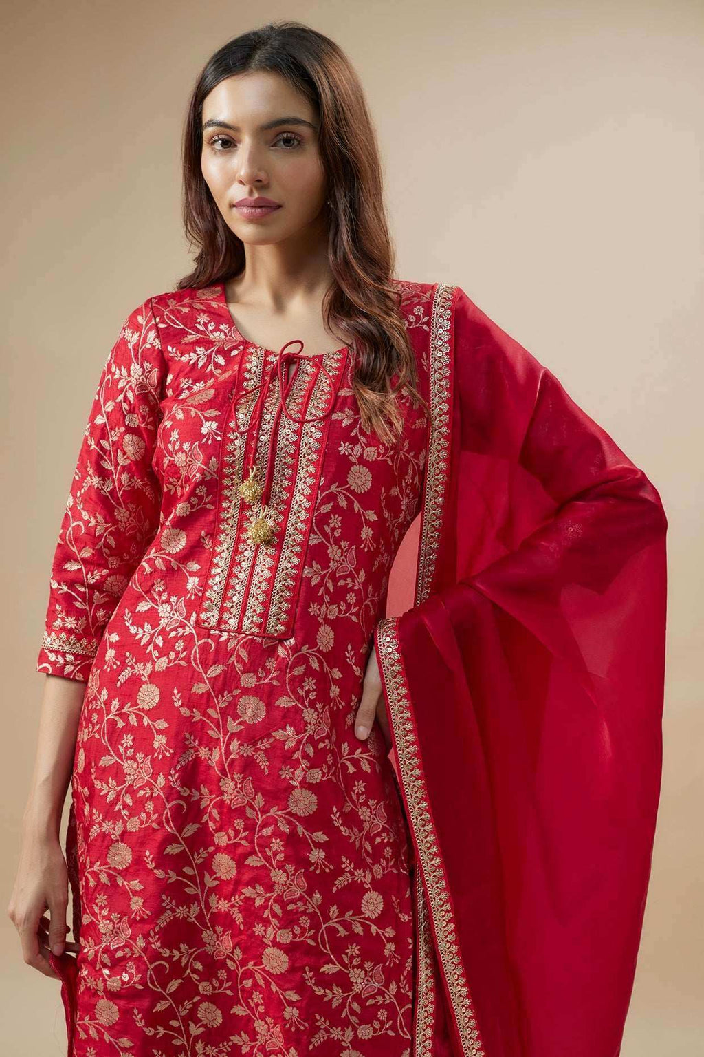 MAYSA Kurta, Silk Satin Sharara and Dupatta - Monk & Mei