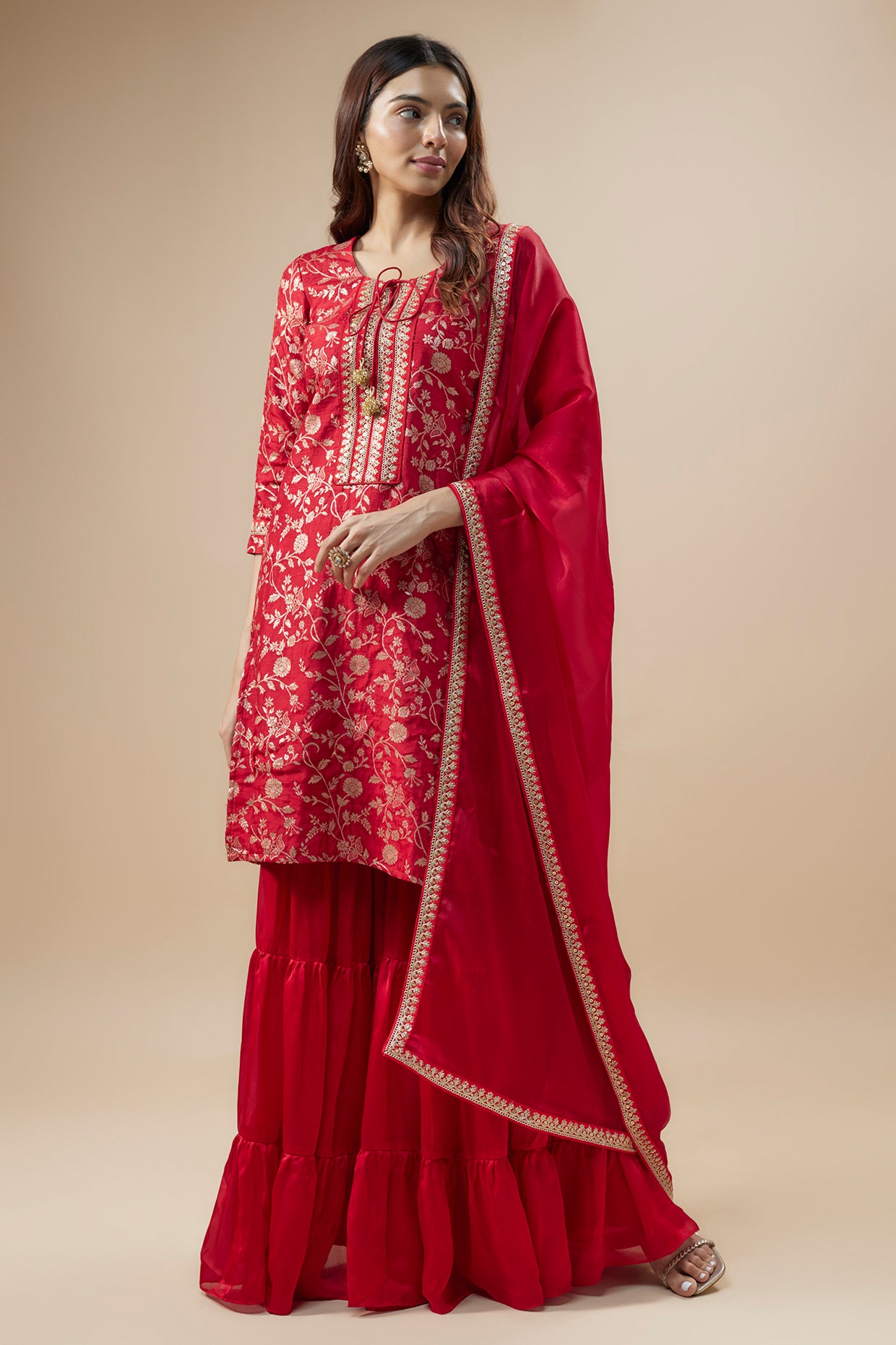 MAYSA Kurta, Silk Satin Sharara and Dupatta