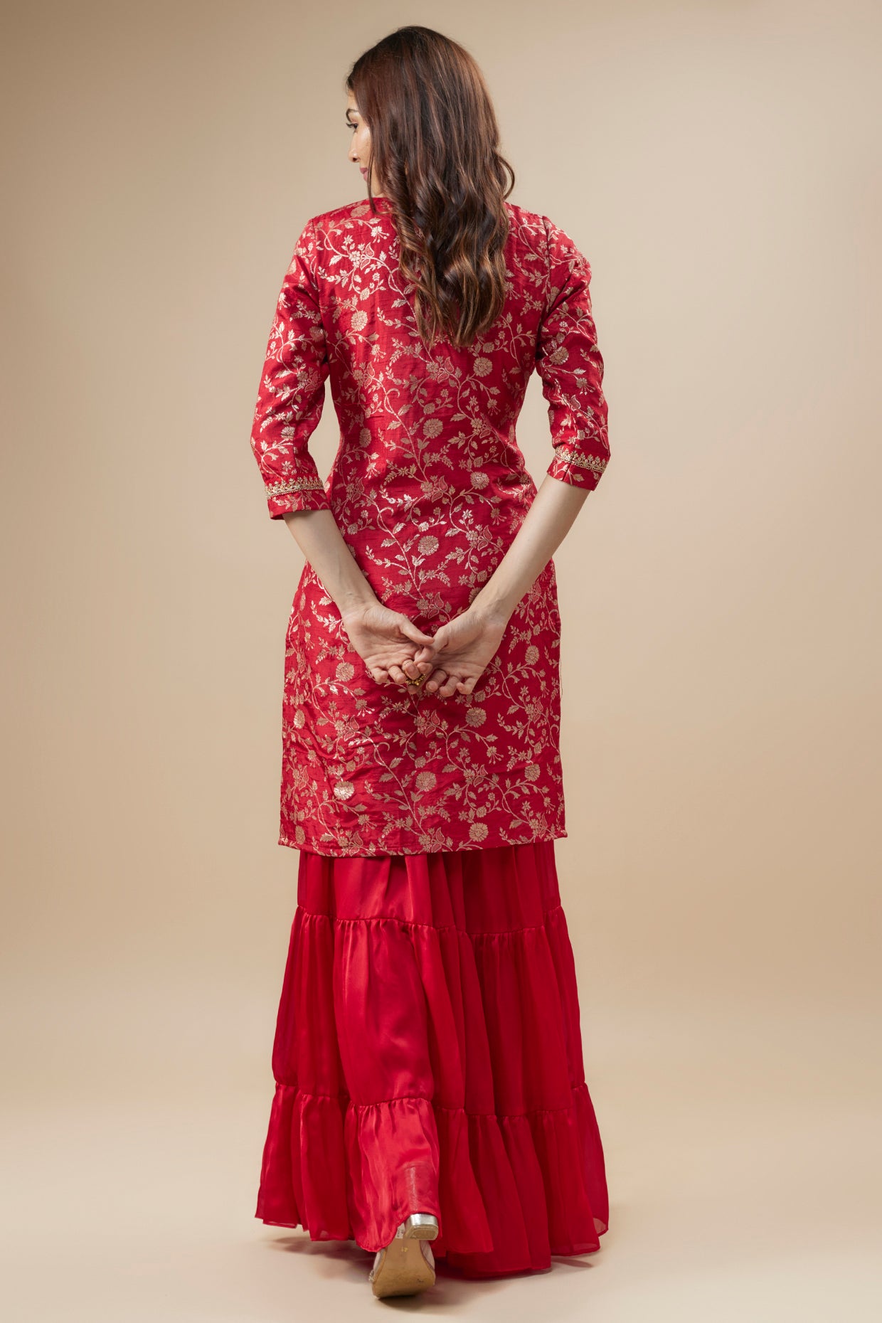 MAYSA Kurta, Silk Satin Sharara and Dupatta