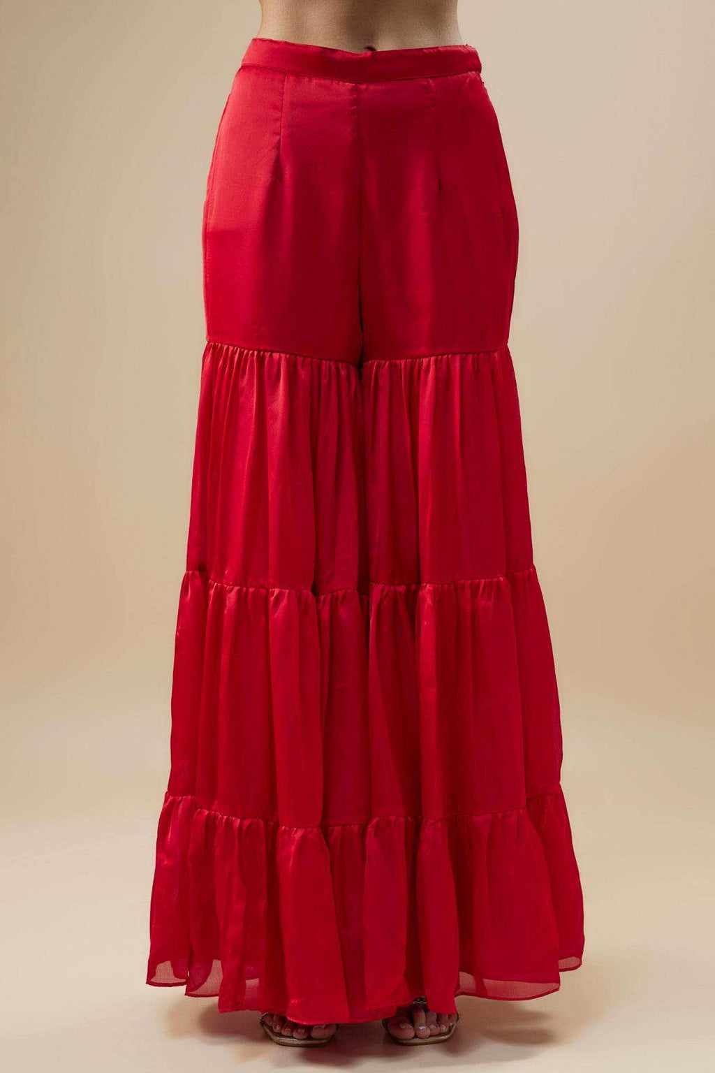 MAYSA Kurta, Silk Satin Sharara and Dupatta - Monk & Mei