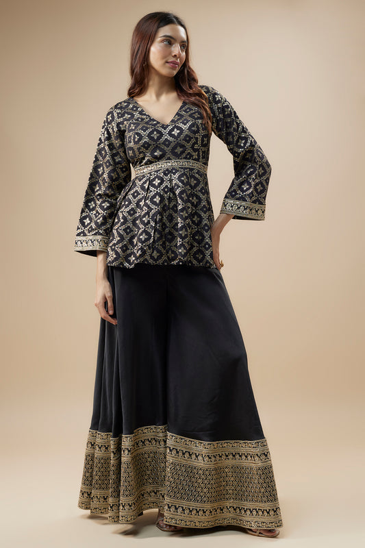 HAFSA Peplum Top with Silk sharara