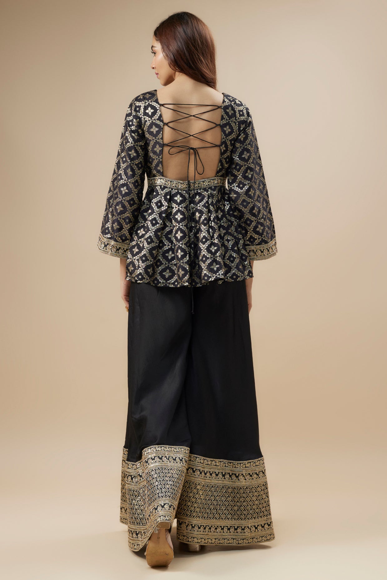 HAFSA Peplum Top with Silk sharara