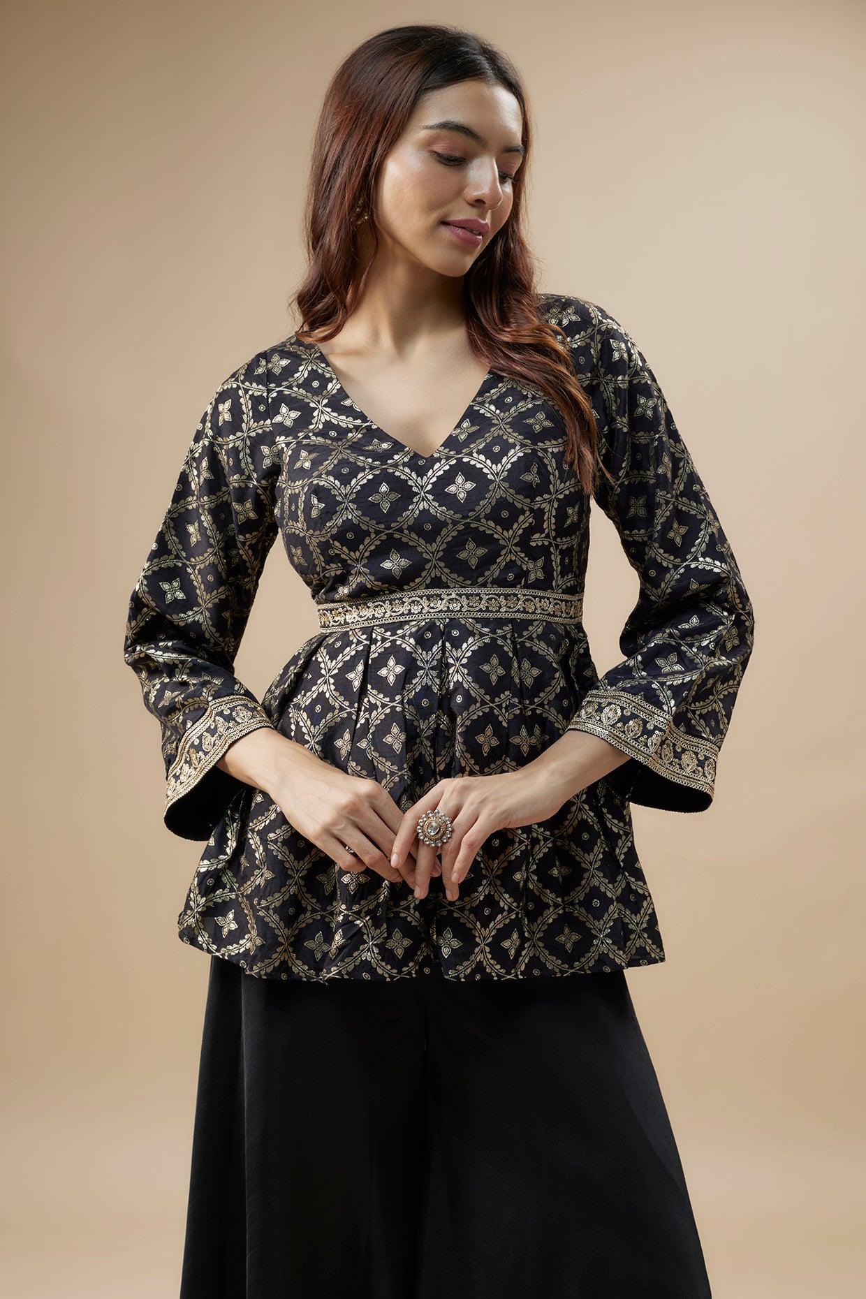 HAFSA Peplum Top with Silk sharara