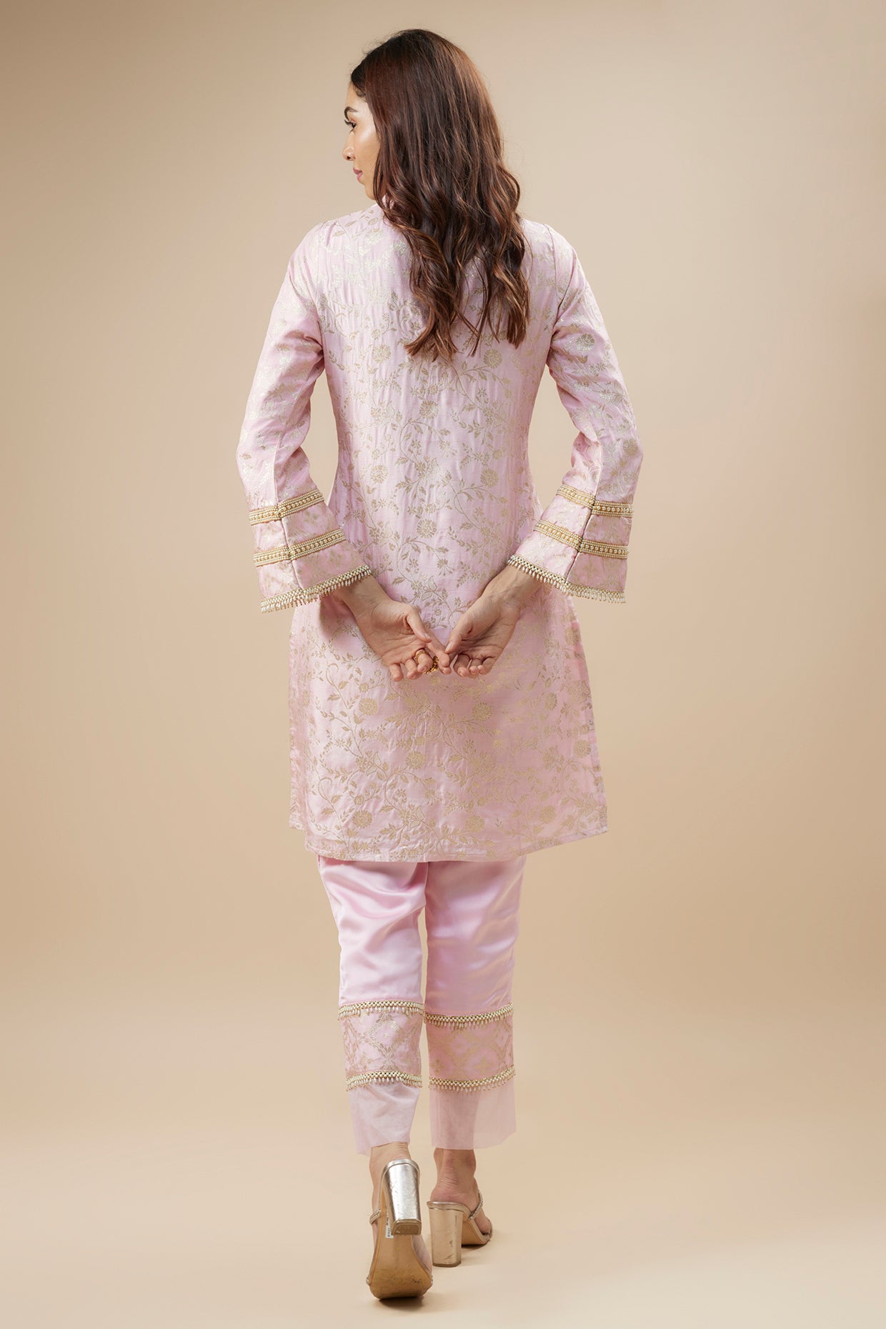 MEENA Pakistani Kurta and Pant set-Blush Pink