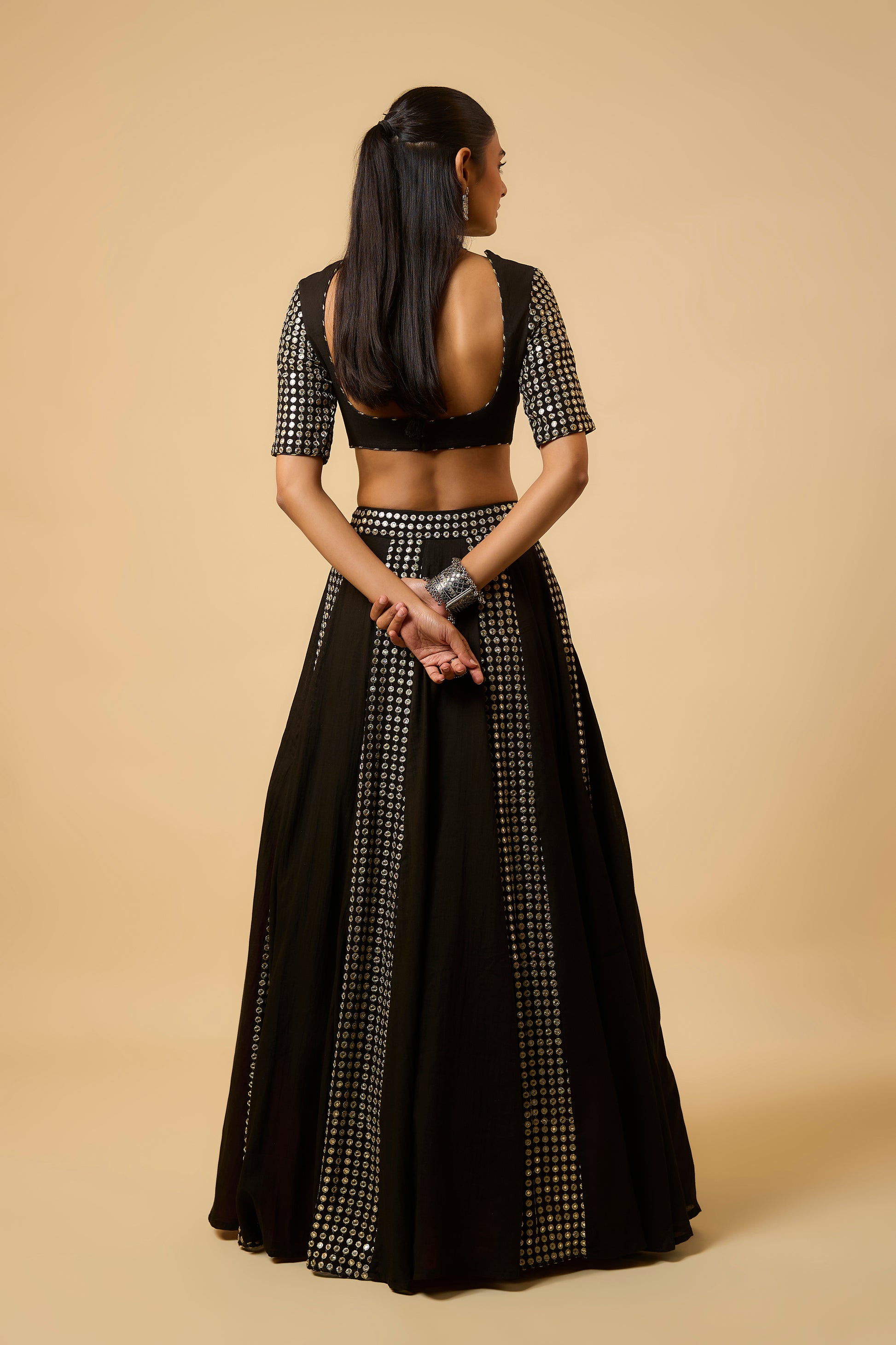Laxmi - Lahenga ,Blouse  & Duppta - Black/ Maroon