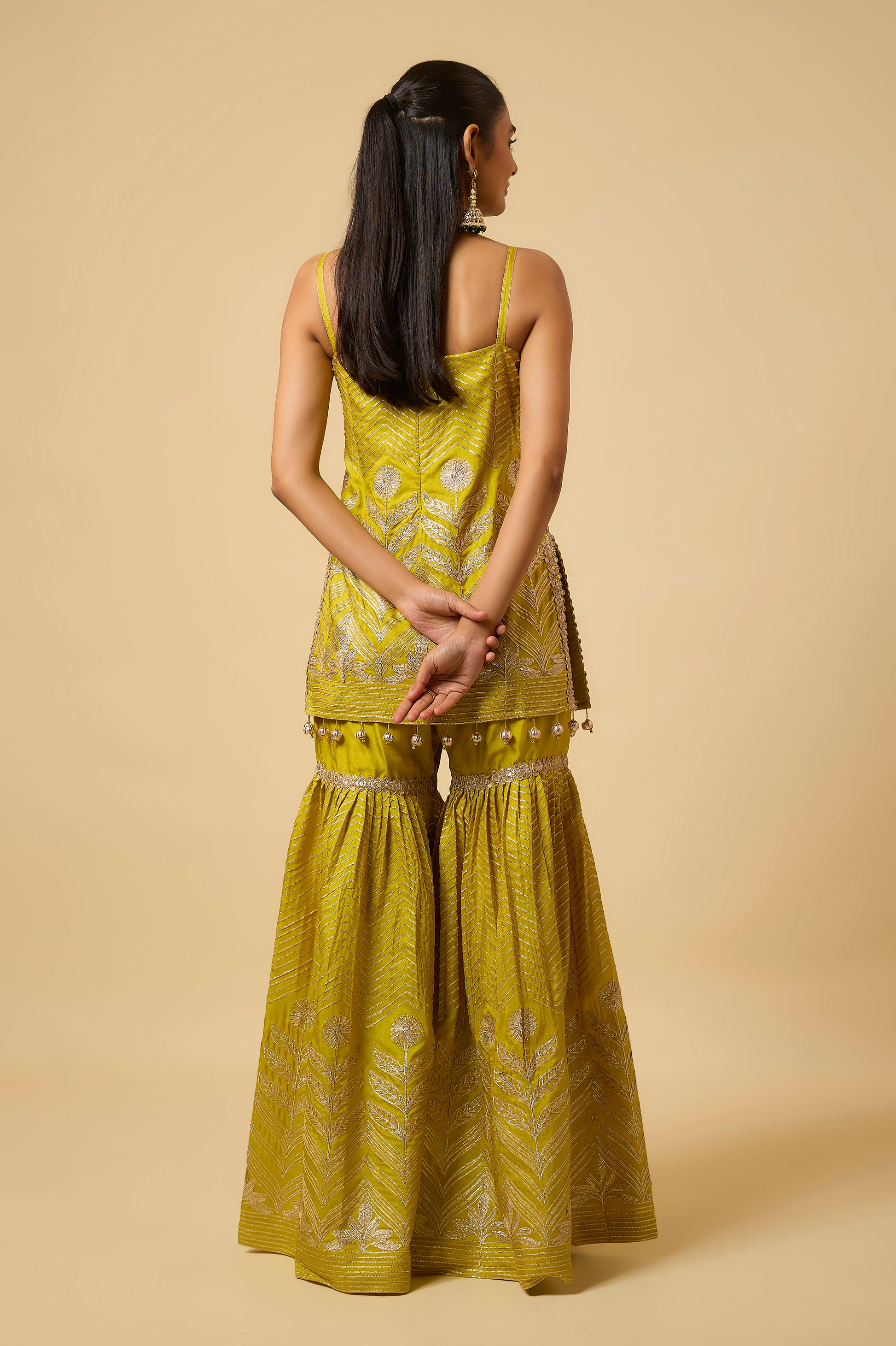 Zehnaseeb - Kurta, Pant and Dupatta - Mustard Yellow