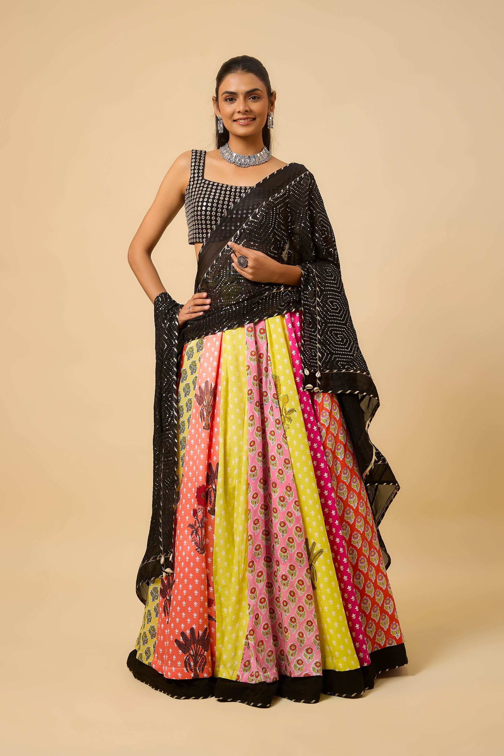 Kamini - Lahenga, Blouse  & Duppta - Multicolor