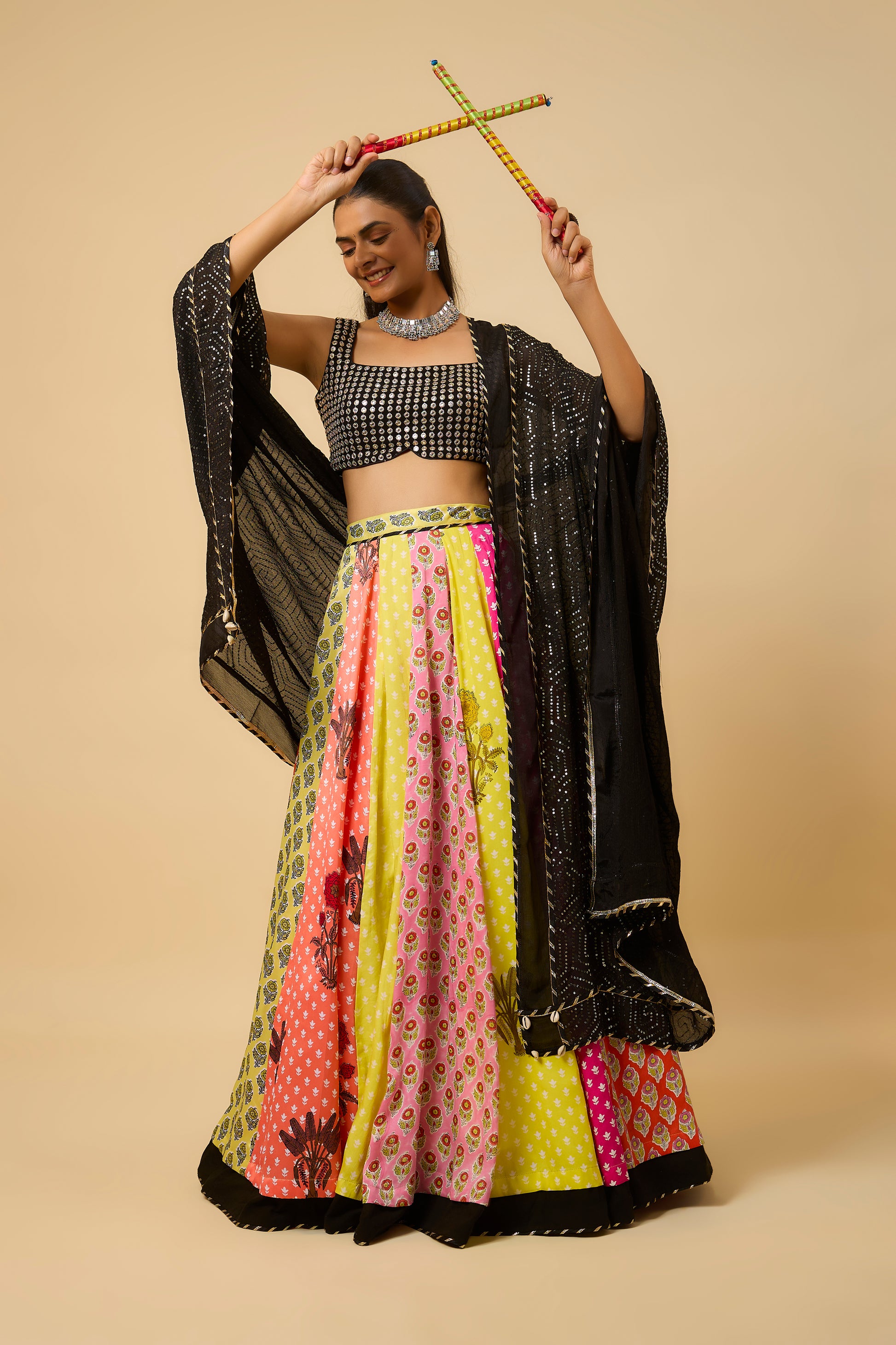 Kamini - Lahenga, Blouse  & Duppta - Multicolor