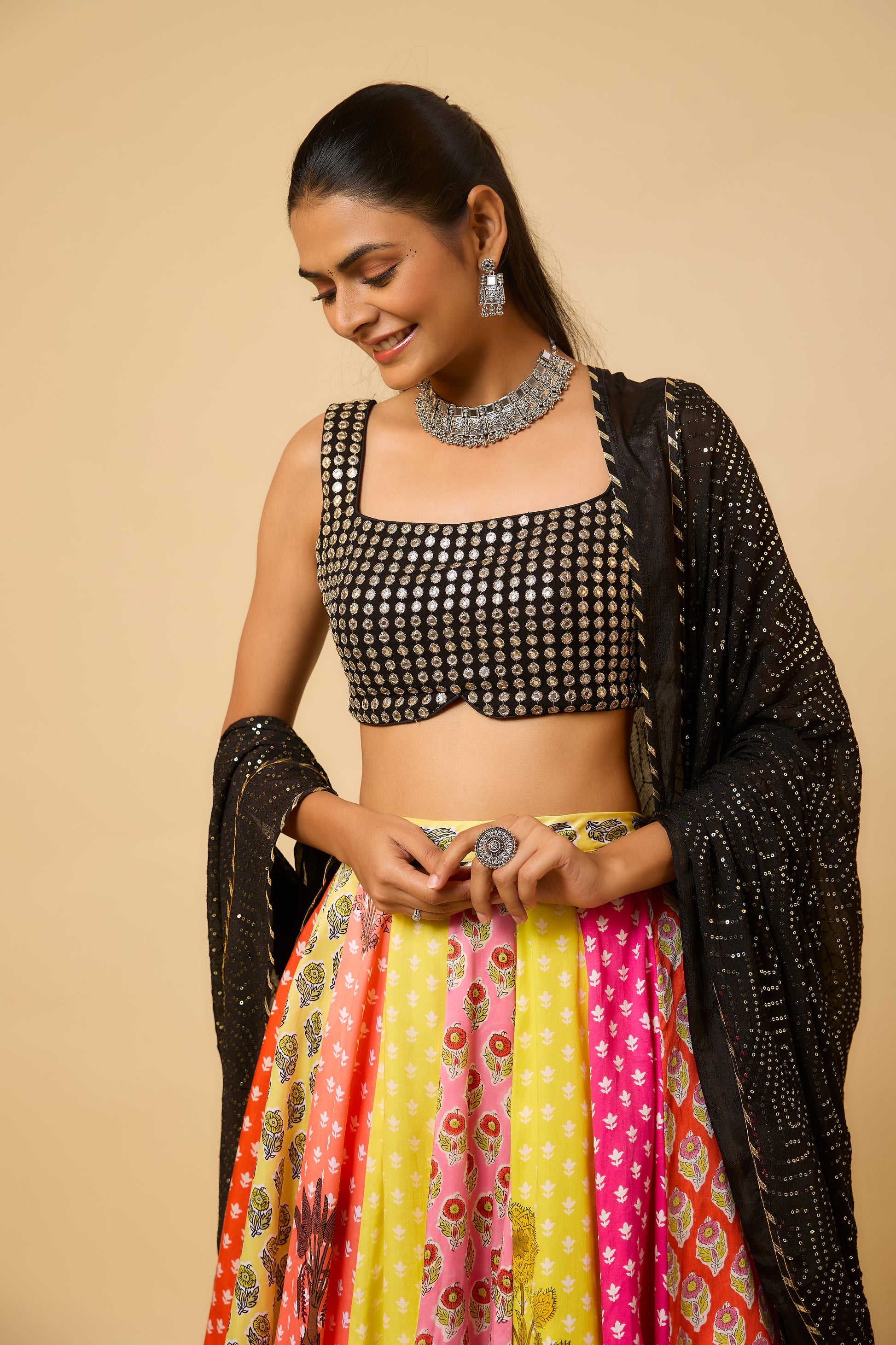 Kamini - Lahenga, Blouse  & Duppta - Multicolor