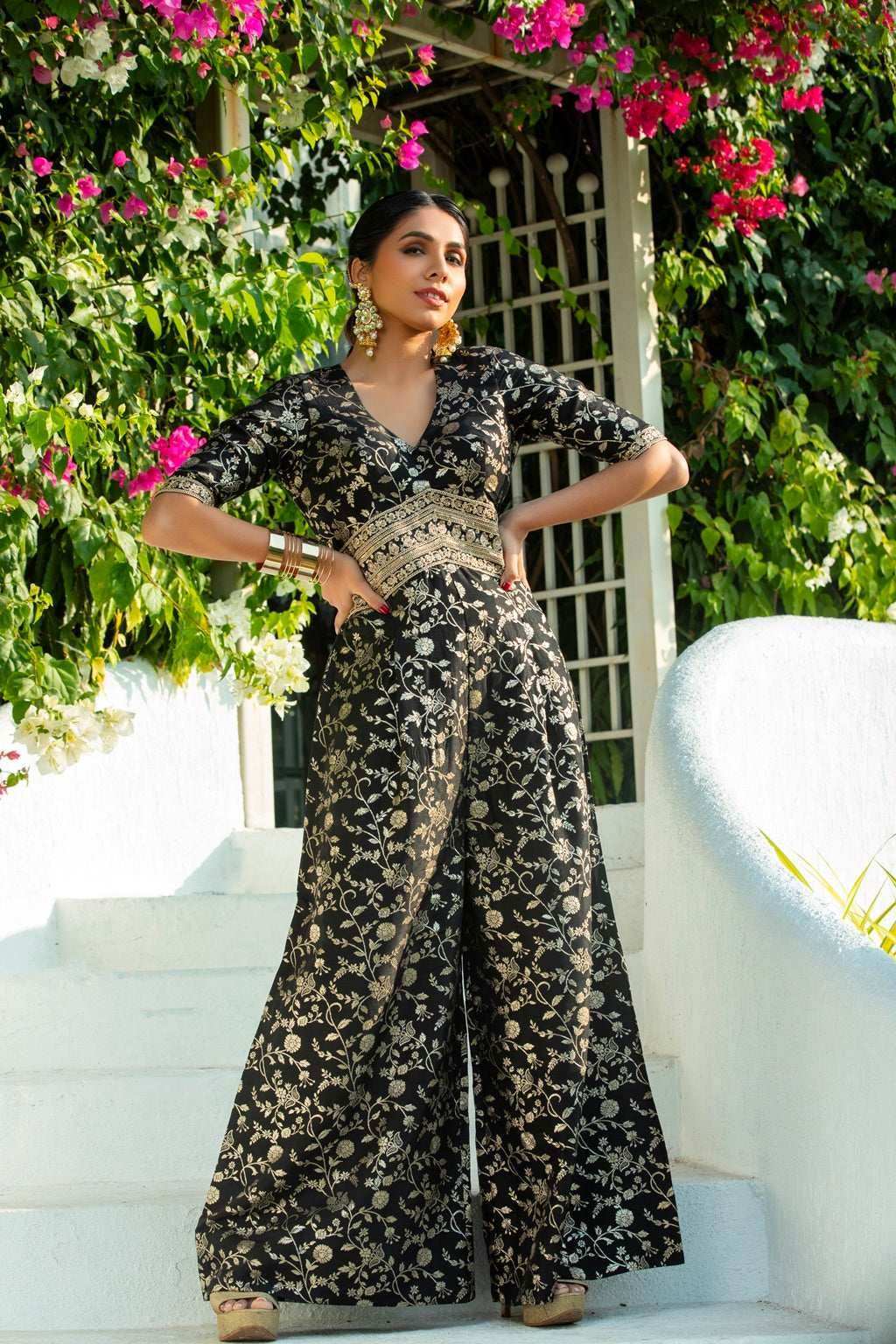 Aleena - Brocade Jumpsuit - Monk & Mei