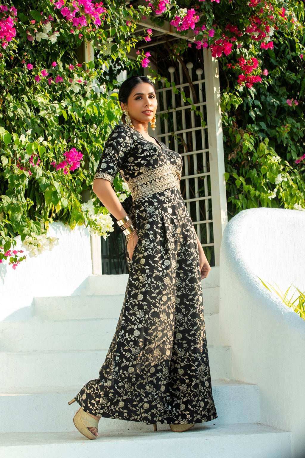 Aleena - Brocade Jumpsuit - Monk & Mei