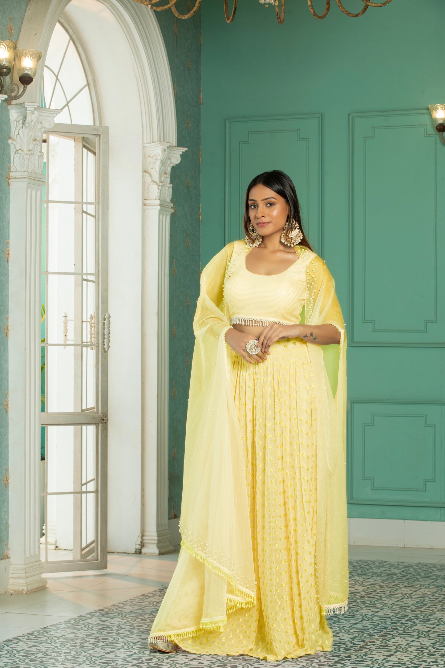 OPAL - Cape - Sharara Set - Sunshine Yellow