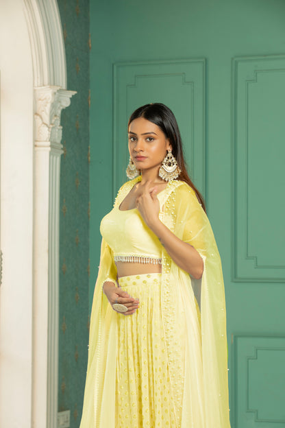 OPAL - Cape - Sharara Set - Sunshine Yellow