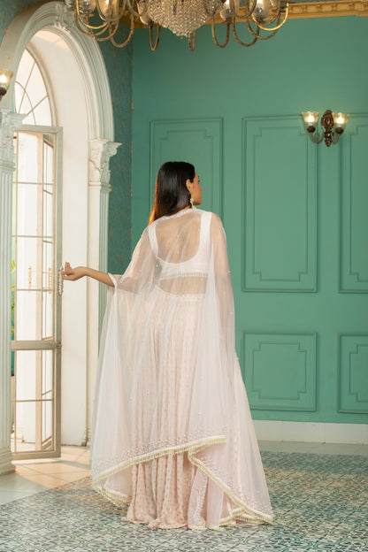 OPAL - Cape - Sharara Set -Rose Pink