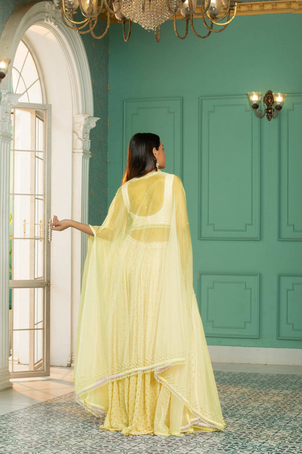 OPAL - Cape - Sharara Set - Sunshine Yellow - Monk & Mei