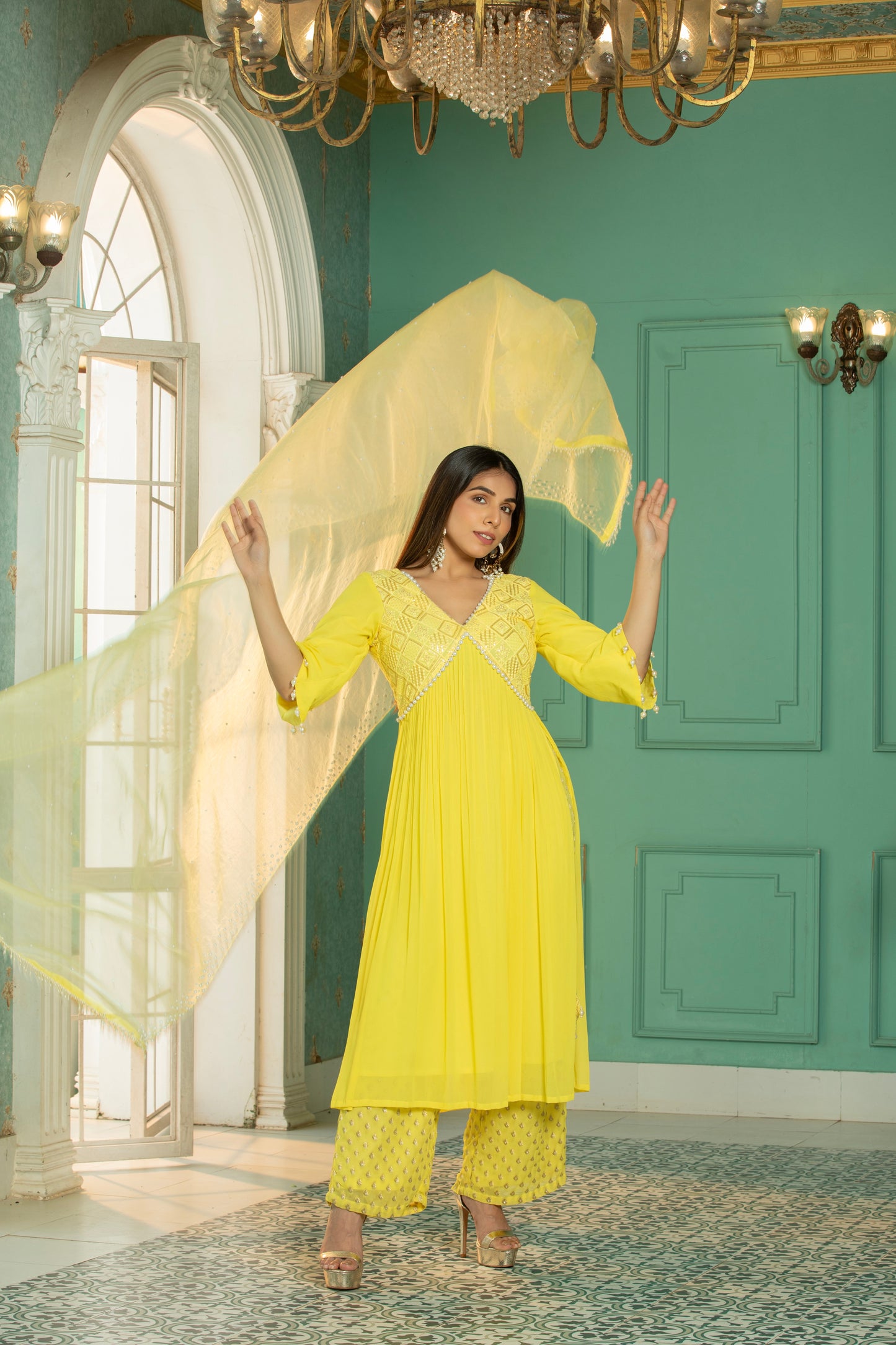 PEARL - Kurta Set -Sunshine Yellow