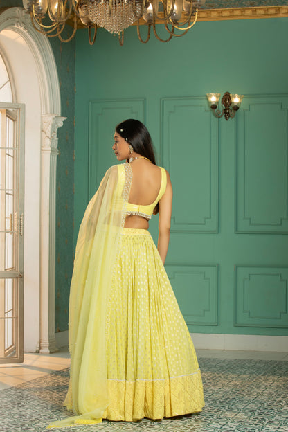 CORAL - Lehenga Set -Sunshine Yellow