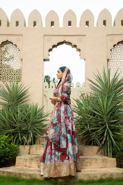 Faiza - Lehenga Set Maroon