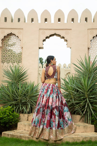 Faiza - Lehenga Set Maroon