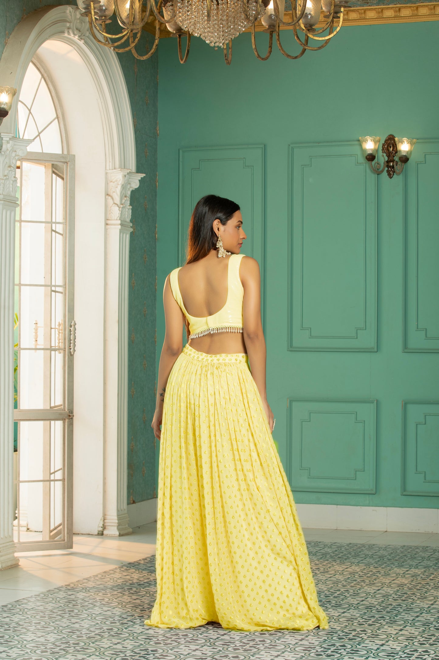 OPAL - Cape - Sharara Set - Sunshine Yellow