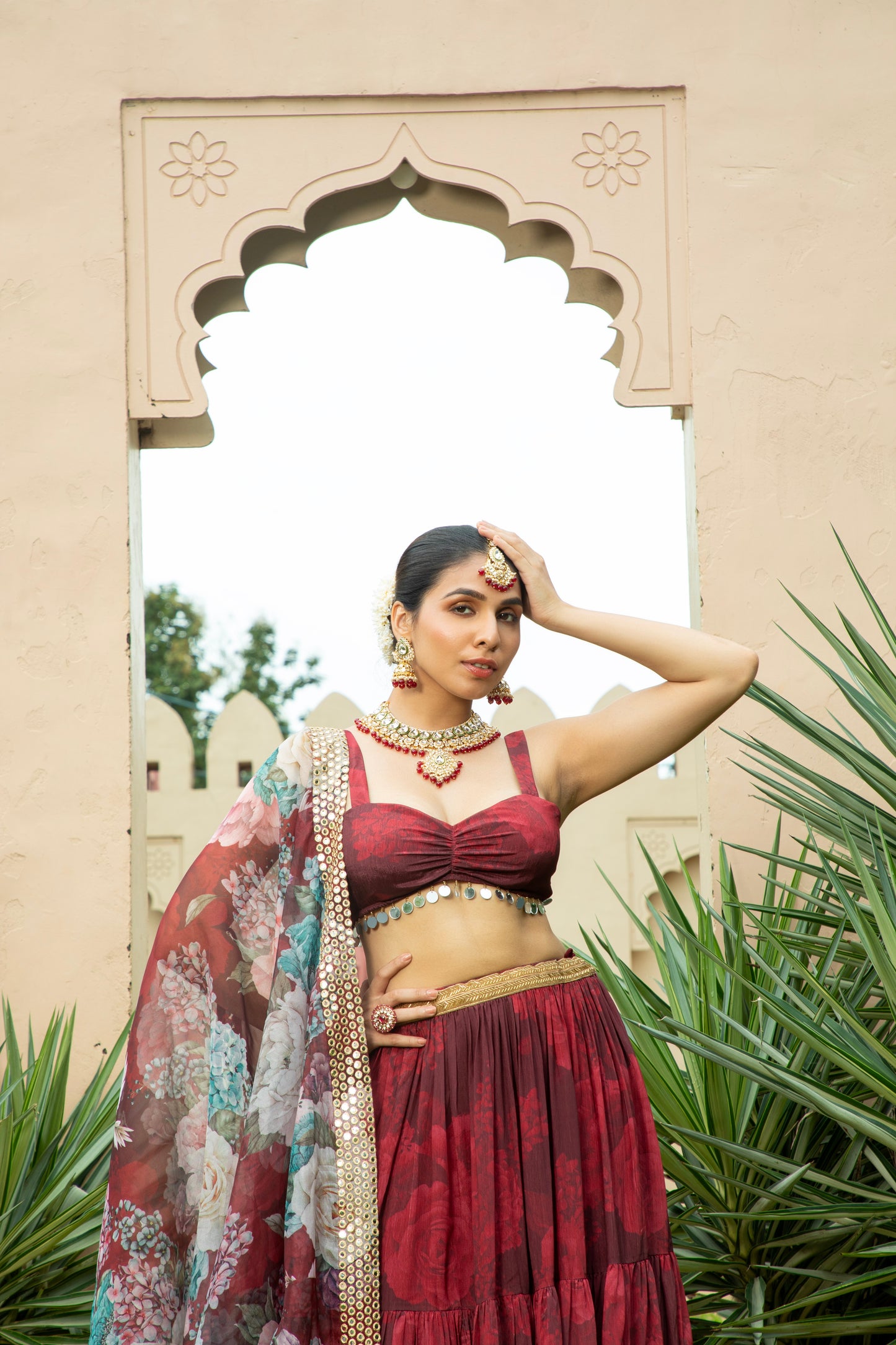 Aafia - Lehenga Set Maroon