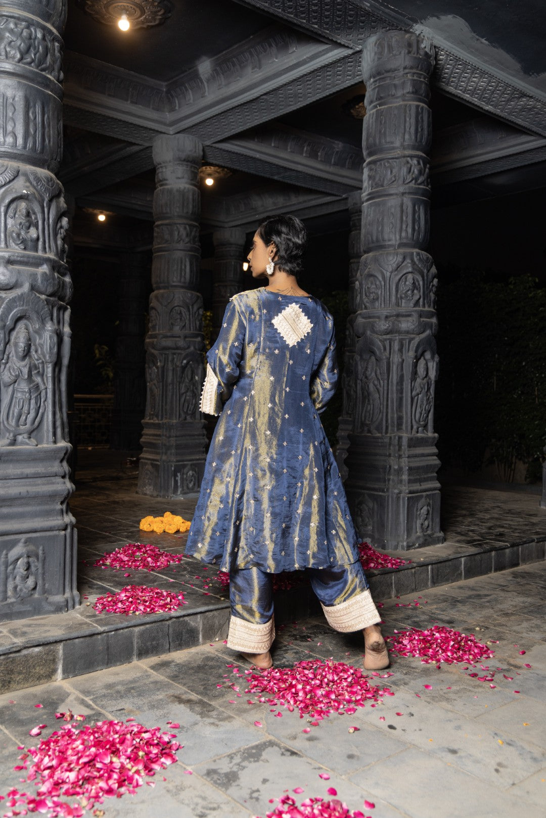 Bhavya- Kurta and Straight pants Set- Blue