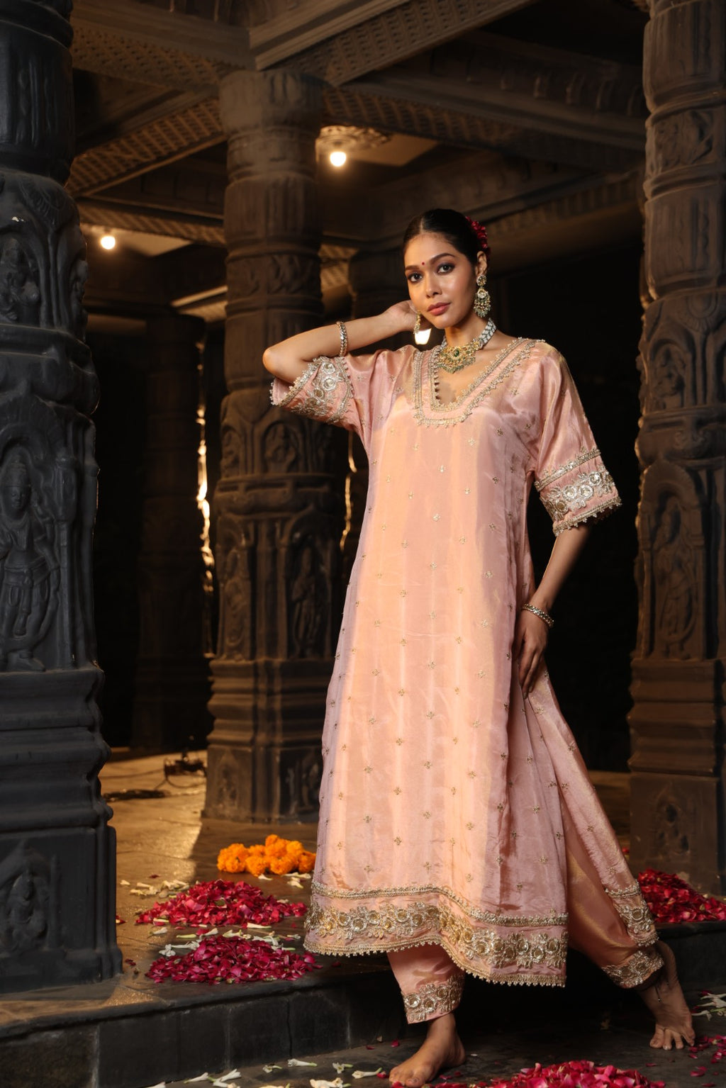Navya- Kurta and Salwar Set- Blush Pink