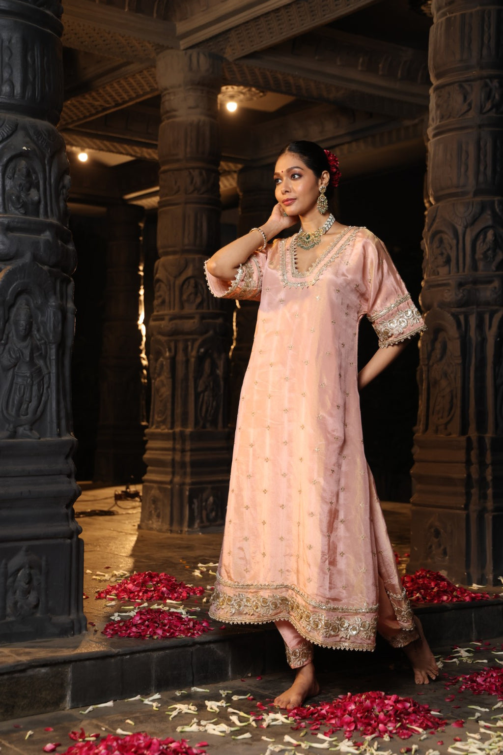 Navya- Kurta and Salwar Set- Blush Pink