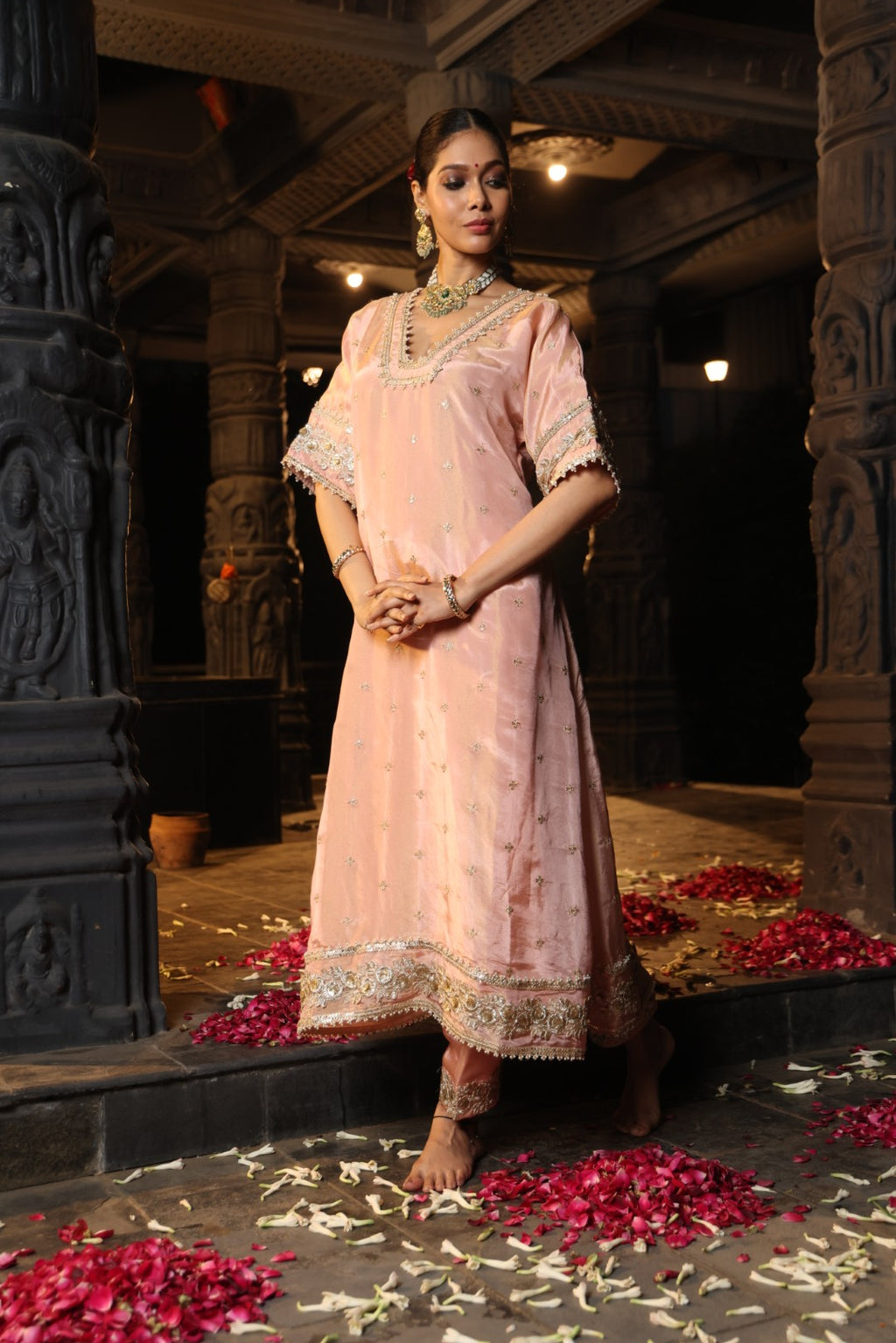 Navya- Kurta and Salwar Set- Blush Pink