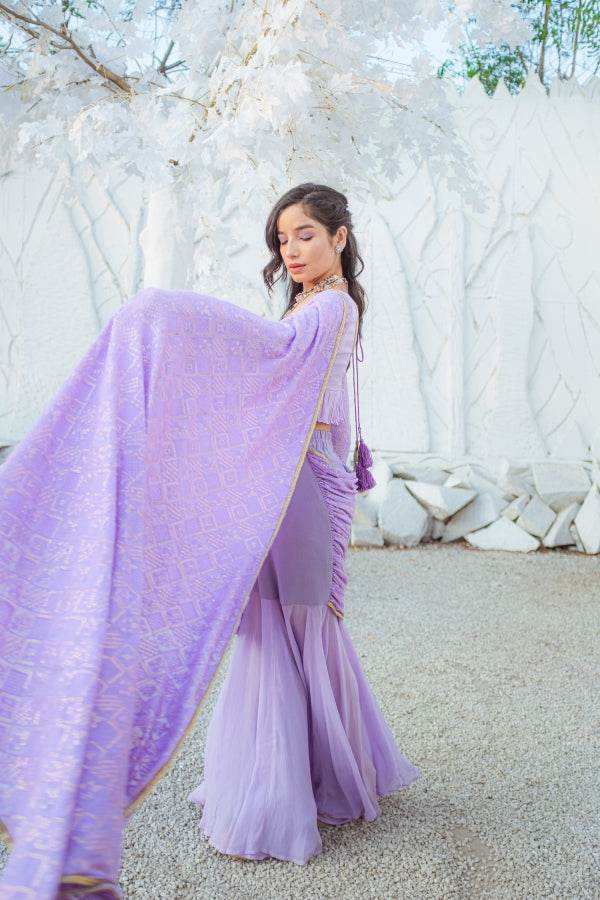 Madhubala Chikankari Blouse - Veryperi Violet - Monk & Mei