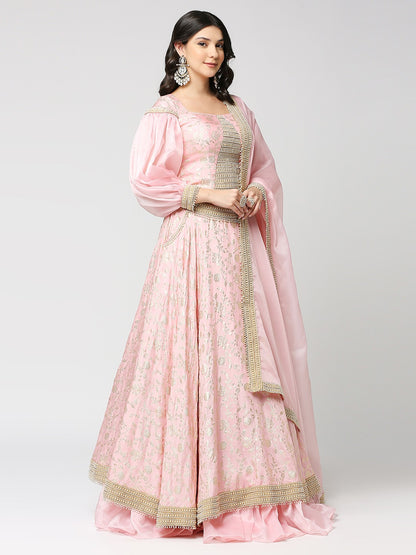 Bahara - Handcrafted Lehenga Set - Blush Pink