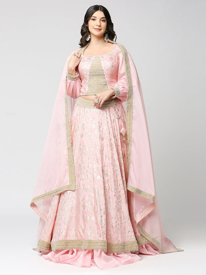 Bahara - Handcrafted Lehenga Set - Blush Pink