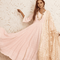 Pink with embroidered dupatta