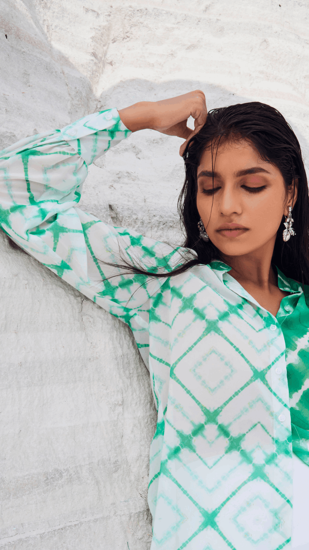 MARIAH SHIRT TOP - Green - Monk & Mei