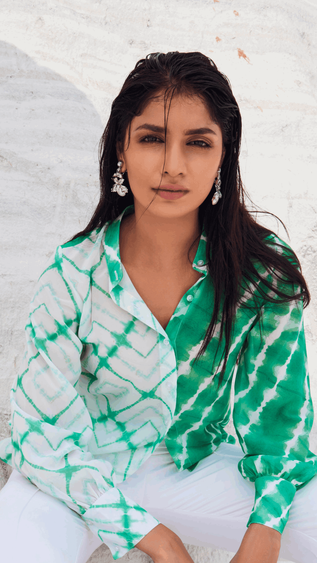 MARIAH SHIRT TOP - Green - Monk & Mei