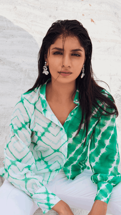 MARIAH SHIRT TOP - Green - Monk & Mei