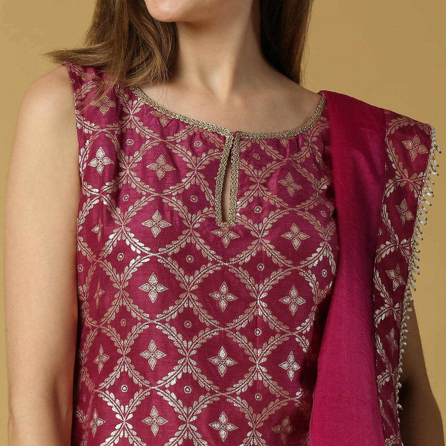 Vani-Kurta, Sharara & Dupatta-Plum Purple