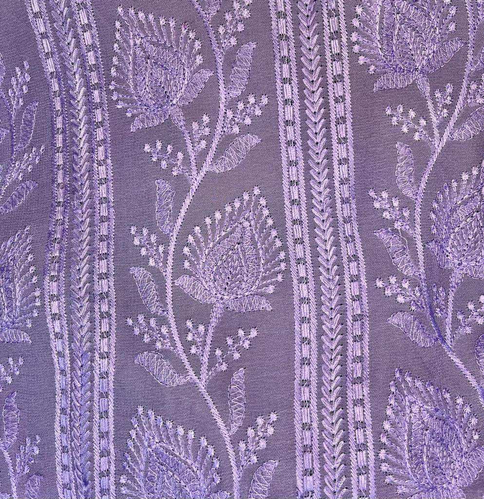 Begum Chikankari Kaftan & Pants - Veryperi Violet - Monk & Mei