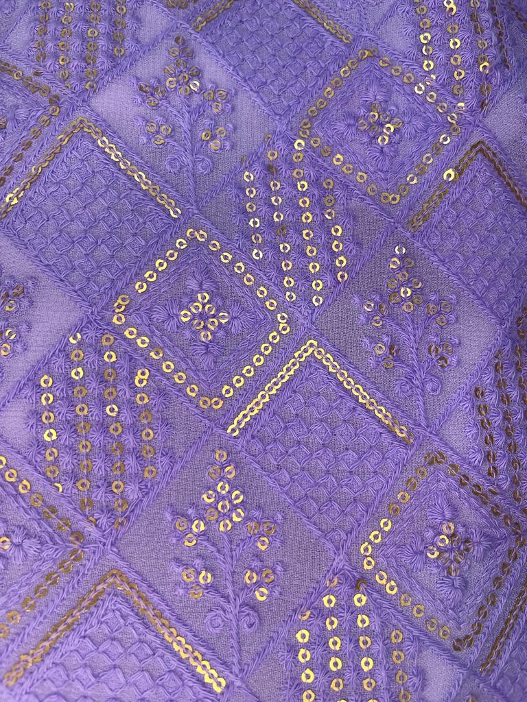 Masoom Chikankari Lehenga, Blouse & Dupatta - Veryperi Violet