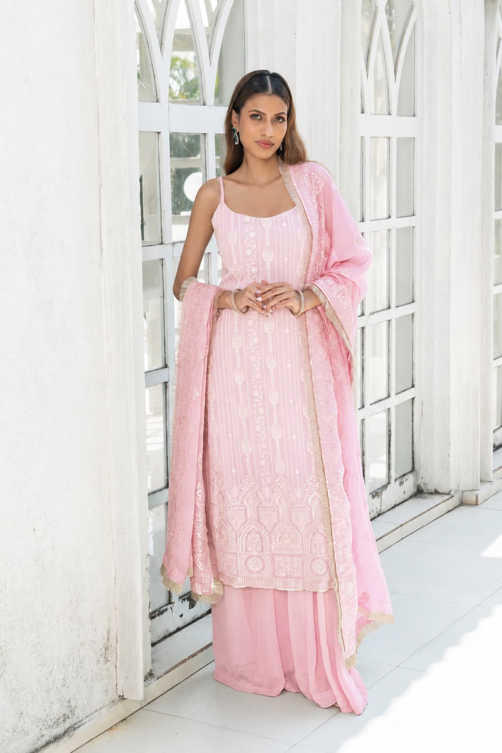 Kurta, Flared Pants and Dupatta