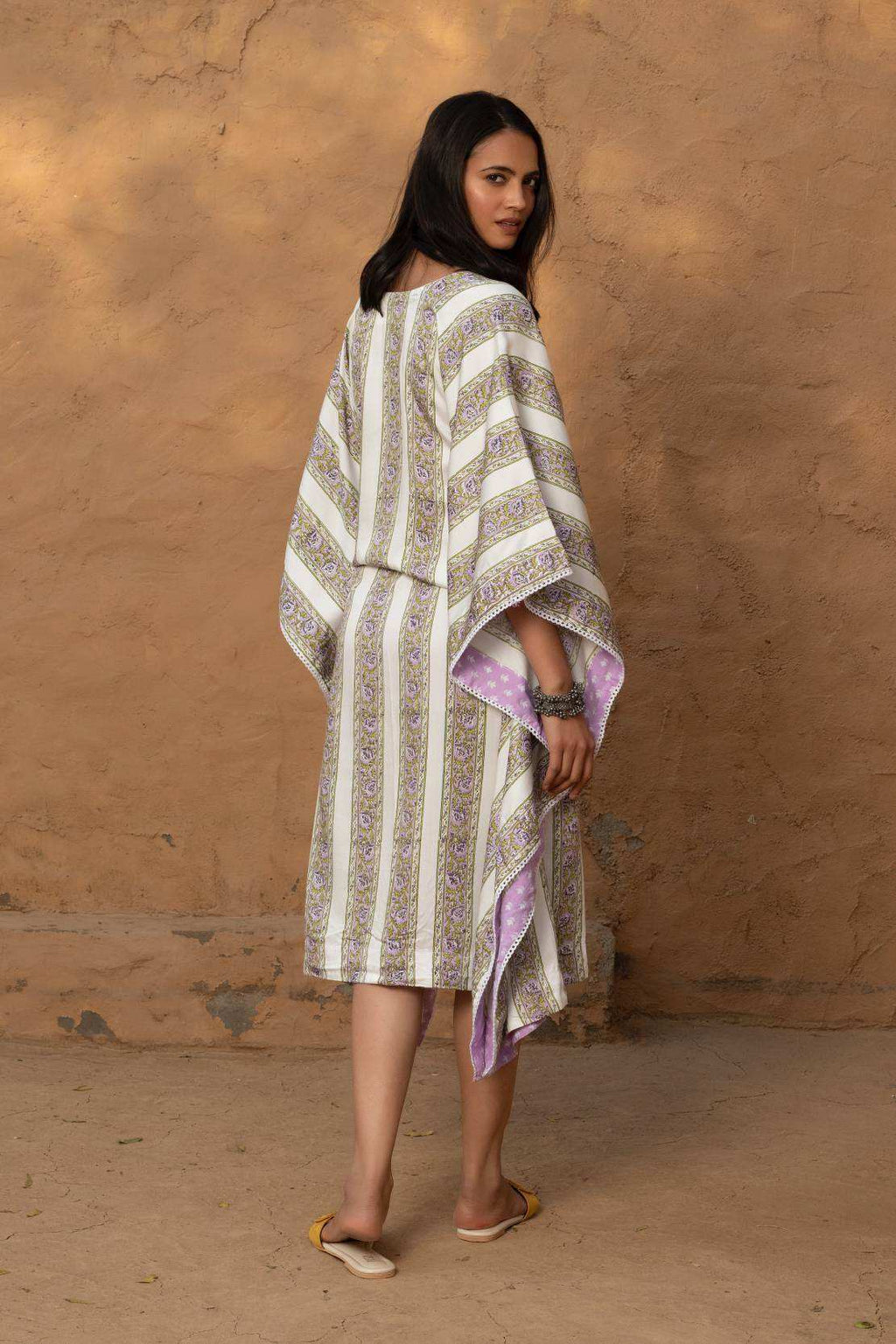 Ada Silk Kaftan - Lavendar - Monk & Mei