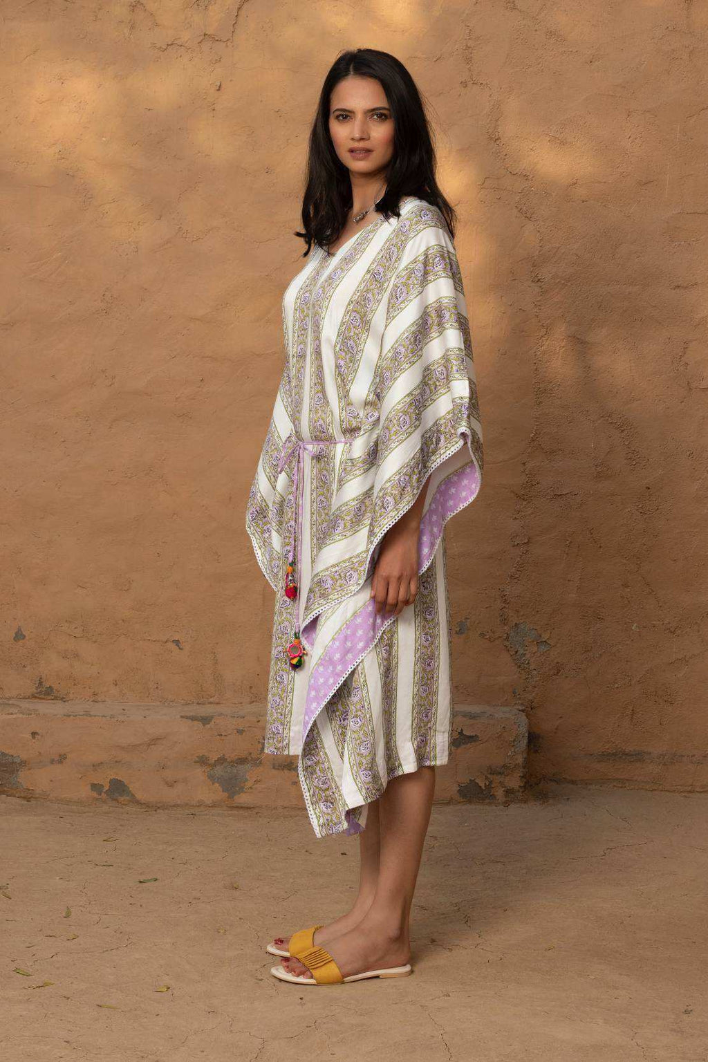 Ada Silk Kaftan - Lavendar - Monk & Mei