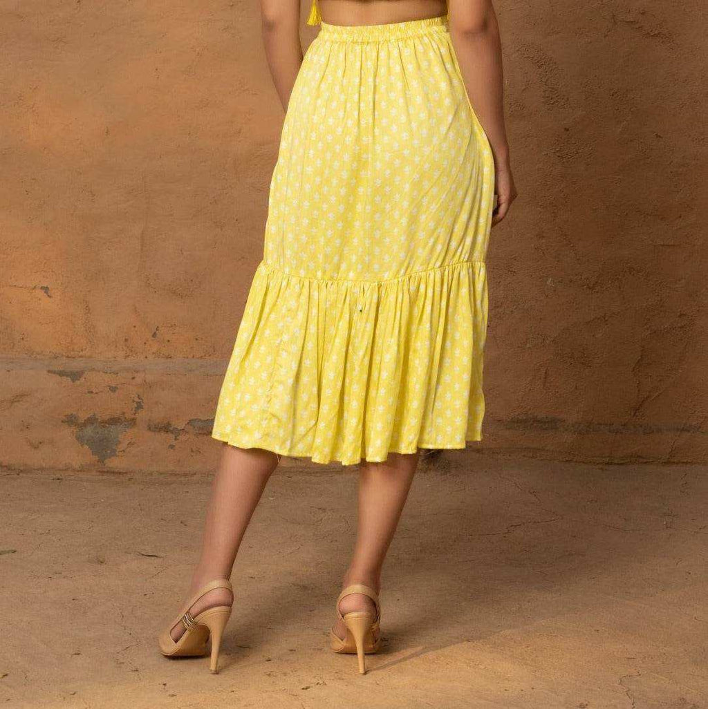 Geet Bustier-Skirt - Yellow - Monk & Mei