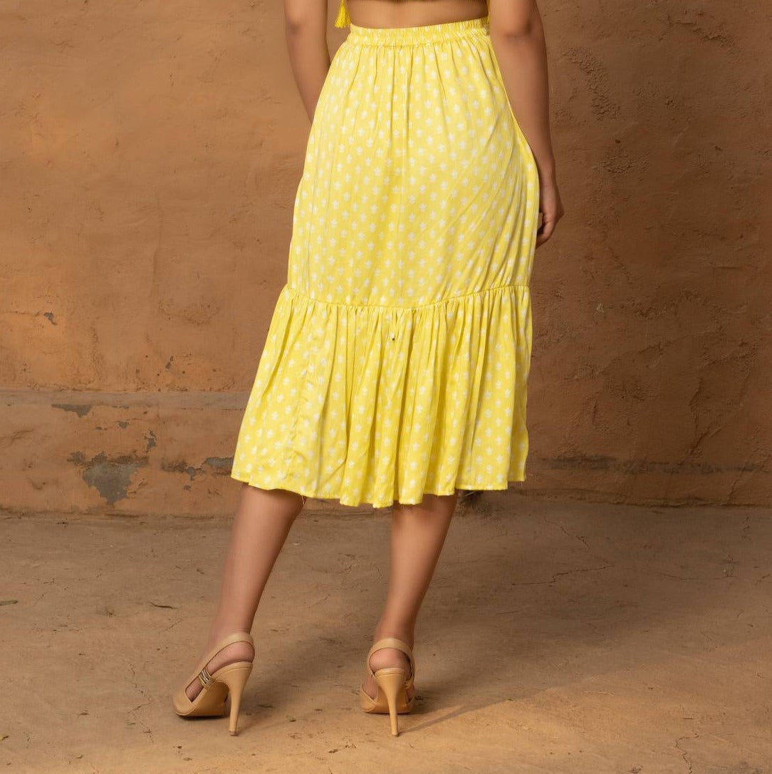 Geet Bustier-Skirt - Yellow