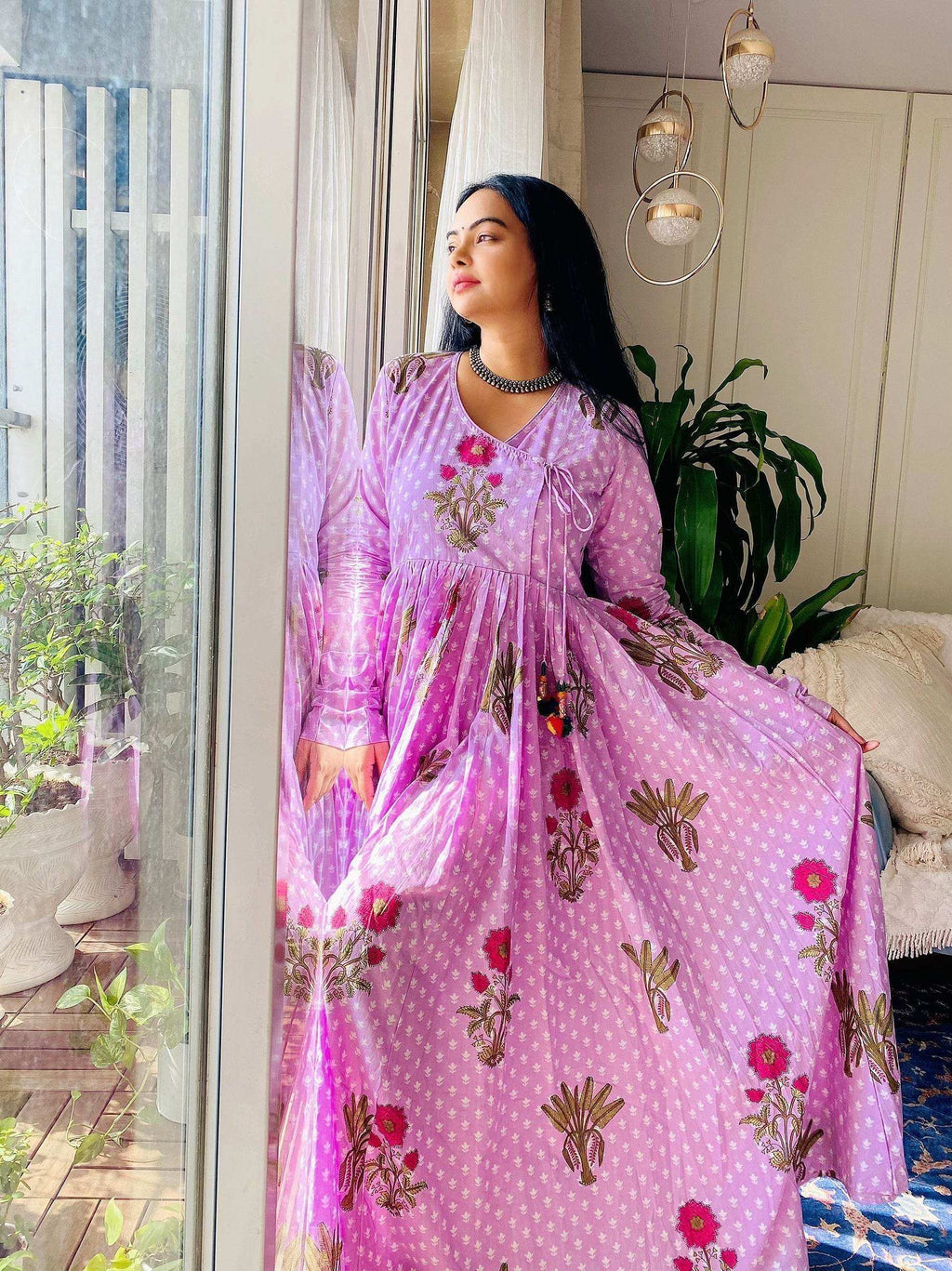 Saawni Angrakha - Lavendar - Monk & Mei