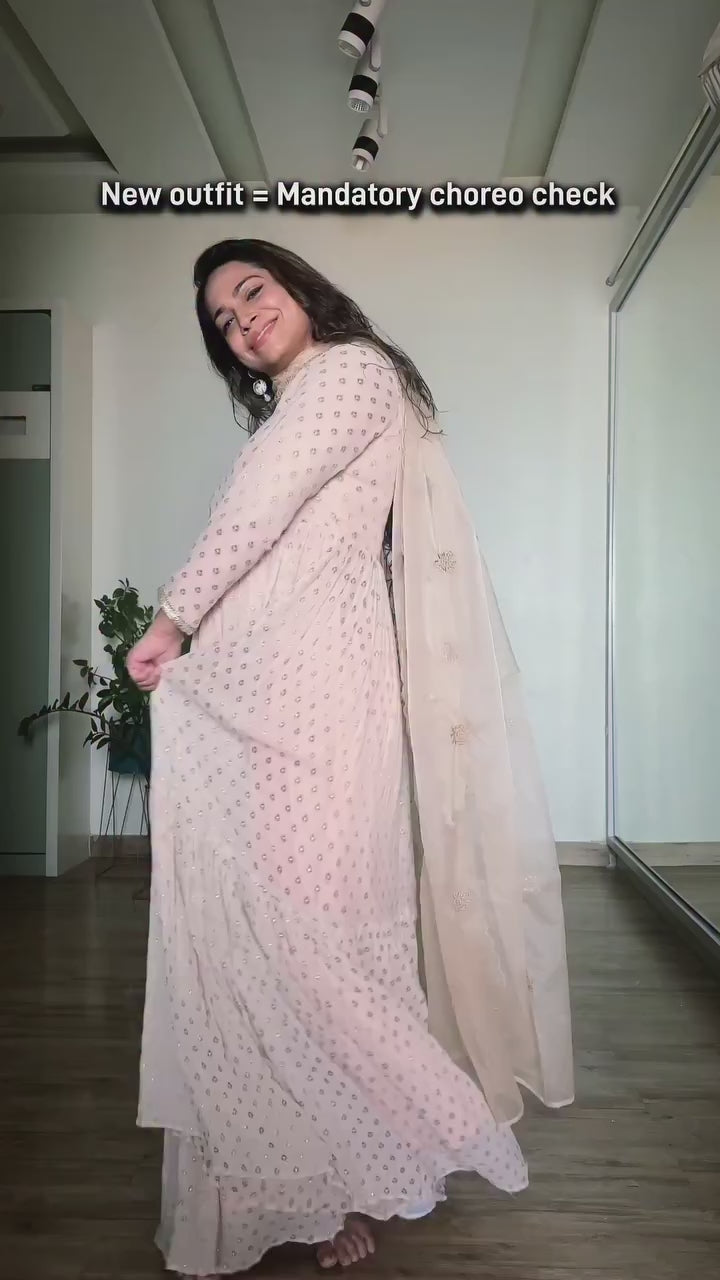 Reah-Anarkali Dress - Peach pink