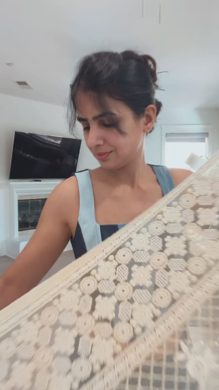 Zari Gold Embroidered Jaal Dupatta (sequence)